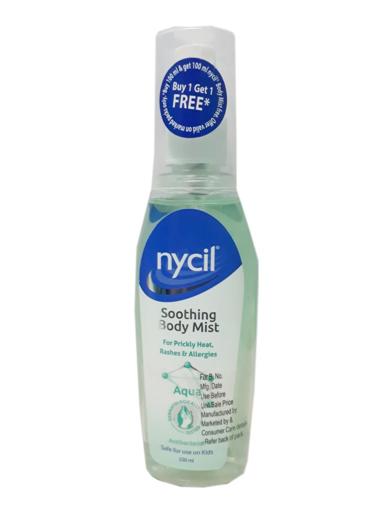 Nycil Soothing Body Mist Aqua, 100ml-Buy 1 get 1 free